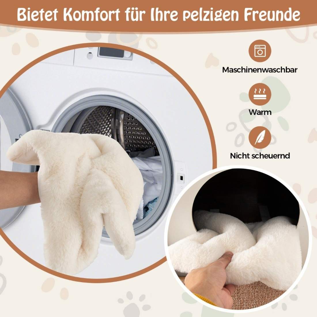 3 i 1 katthus & skrapstolpe & sidobord kattgrotta med avtagbar skrapmatta & boll brun | Hem & Hobby - Husdjur - Katt - Katträd | Pryloteket