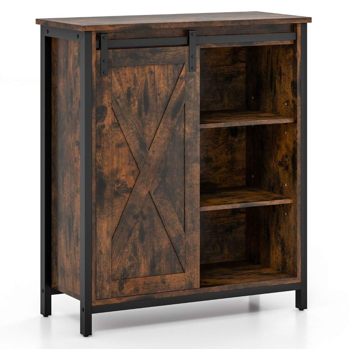 Köksskåp i bondgårdsstil Rustik skänk med skjutdörr och justerbara hyllor | Hem & Hobby - Hem & Hushåll - Kök - Servering - Skålar | Pryloteket