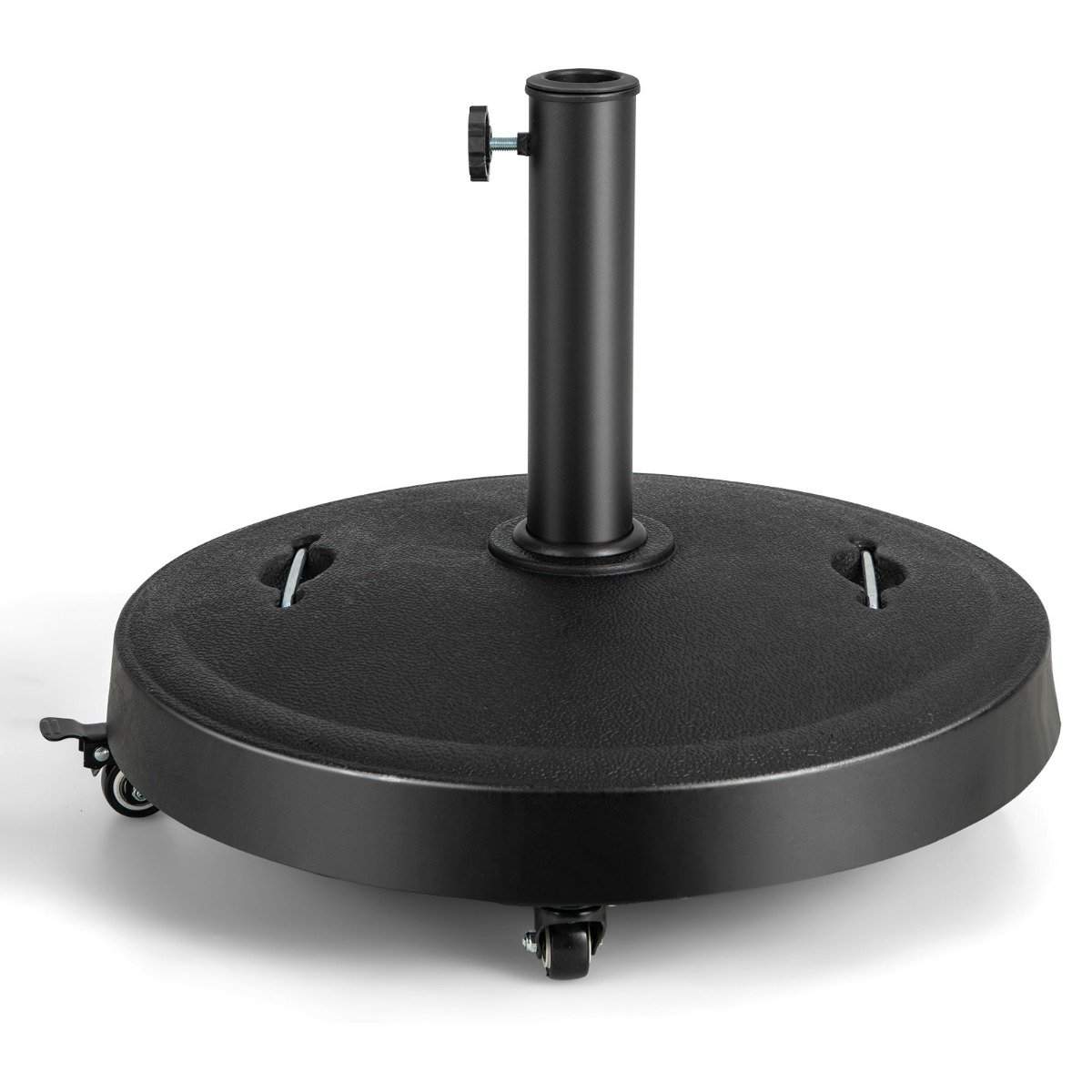 23 kg parasolstativ med hjul og håndtag paraplystativ til paraplystænger på 38/48 mm Ø52 cm markedsparaplystativ