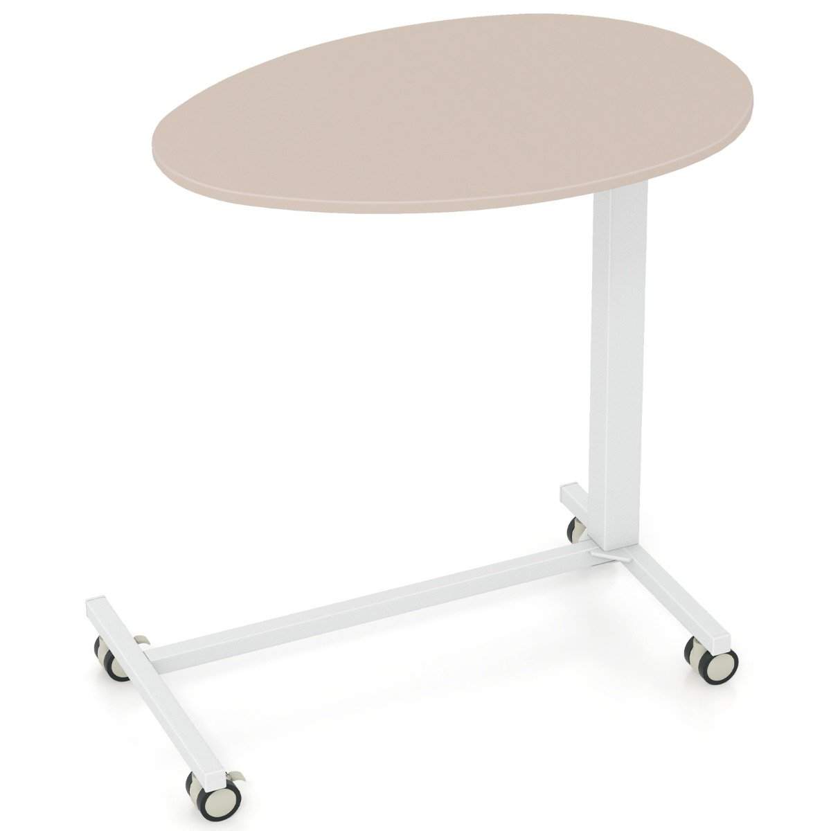 Højdejusterbart sidebord med hjul Mobilt bærbart bord 74-108 cm pink + hvid statisk belastning op til 75 kg