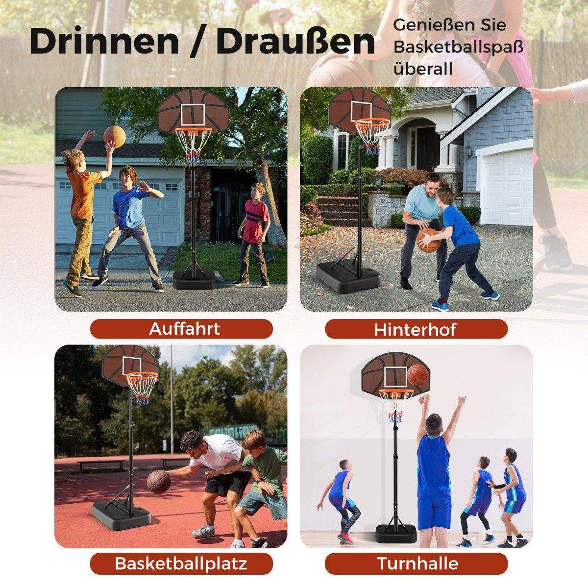 Basketball hoop udendørs basketball stativ 172-200cm højdejusterbart basketball system sort