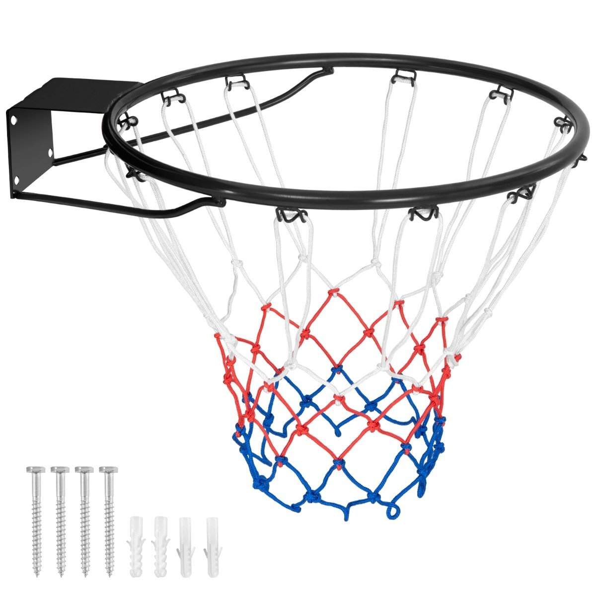 Ø37cm basketballkurv med ring & Net til dør & Vægmonteret indendørs Mini Basketball Hoop Sort