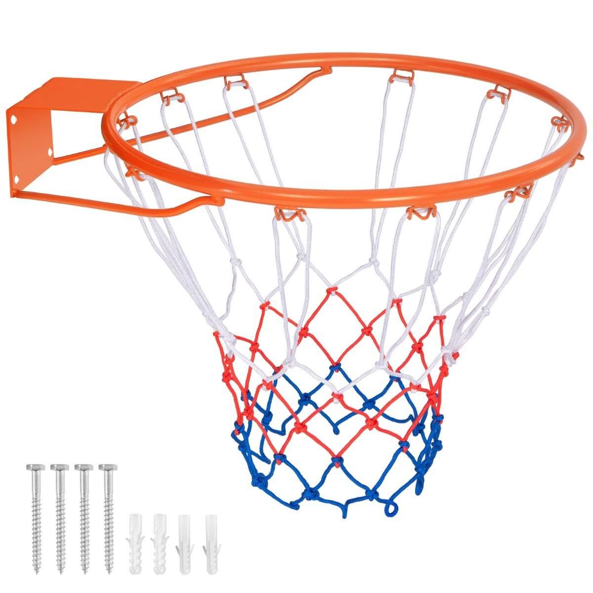 Ø37cm basketballkurv med ring & Net til dør & Vægmonteret indendørs Mini Basketball Hoop Orange