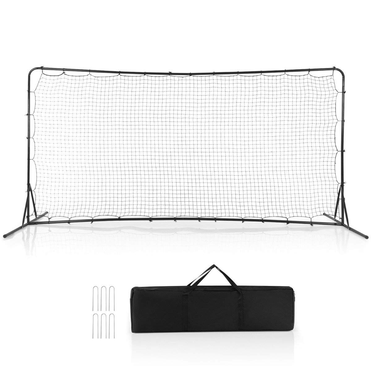 Fodboldmål til børn 372,5 x 182,5 cm fodboldmål til havefodboldmål med bæretaske sort
