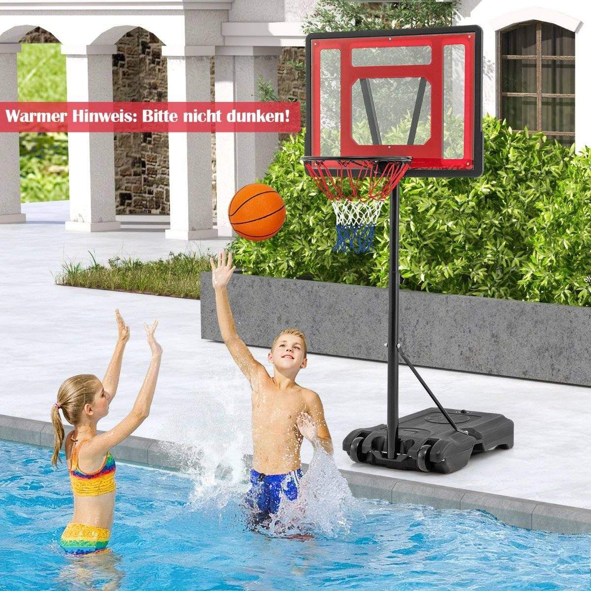 Basketball kurv udendørs basketball stativ 115-135 cm højdejusterbar rød