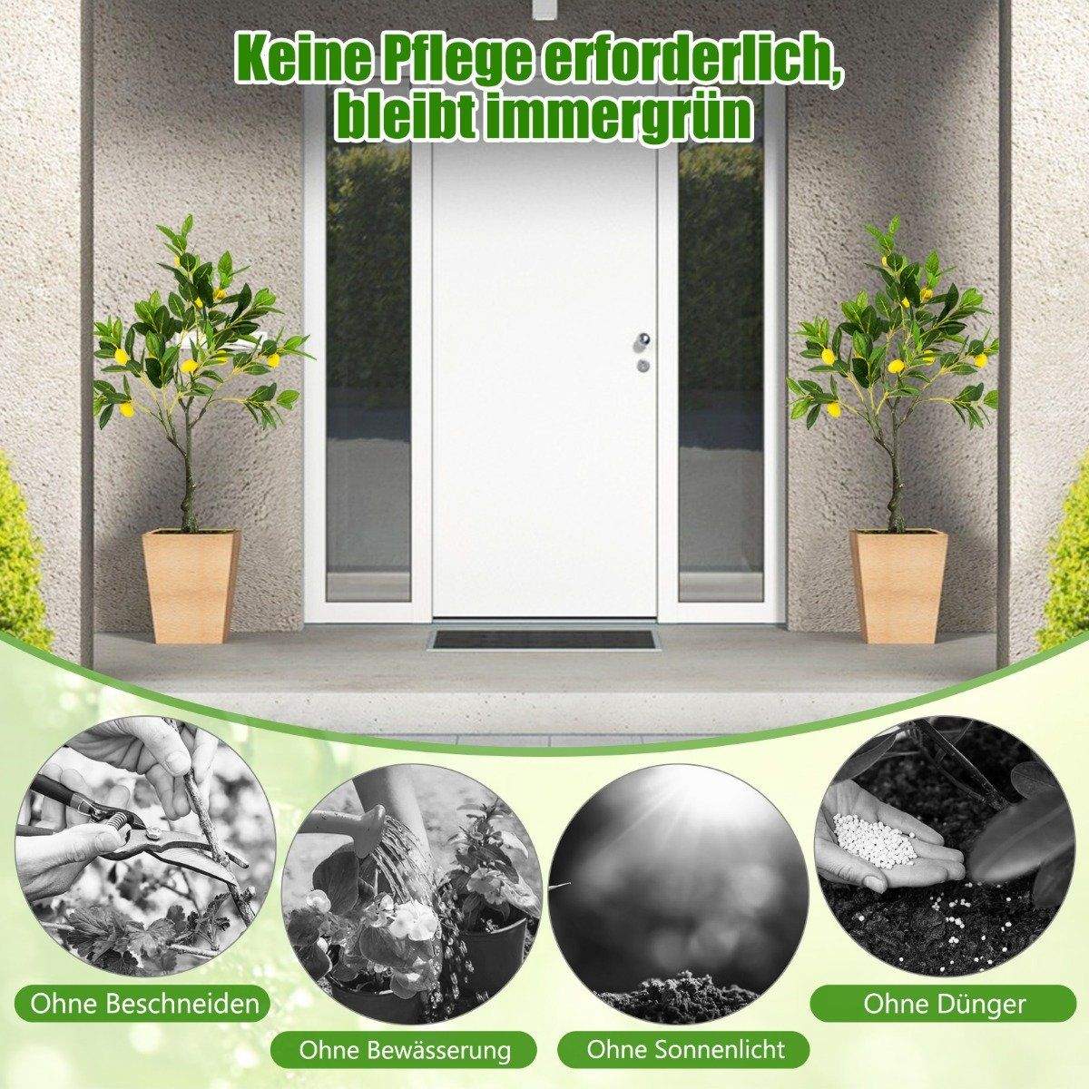 80 cm kunstigt citrontræ limetræ med potte & 9 kunstige citronplanter med frugter