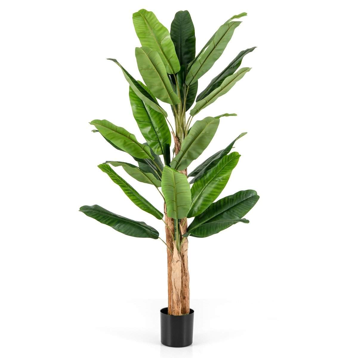 Kunstigt banantræ med 27 blade & naturlig stamme Bananplante Kunstig plante 195 cm