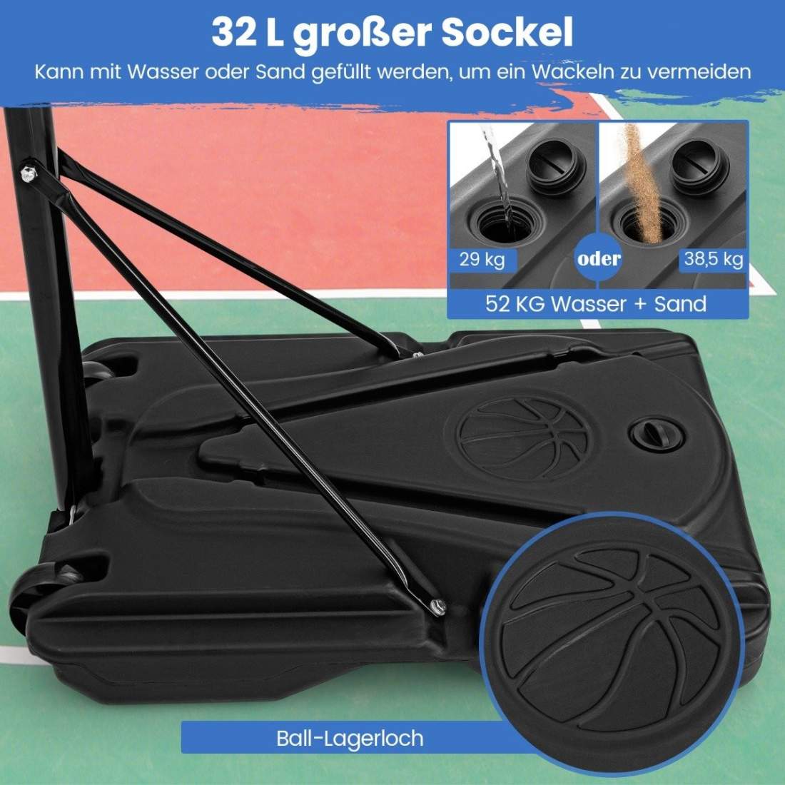 Basketkorg utomhus basketstativ 172-305 cm höjdjusterbart korgsystem med avtagbart mittrör | Elektronik - Tillbehör Mobil & Surfplatta - Surfplatta Tillbehör - Stativ | Pryloteket