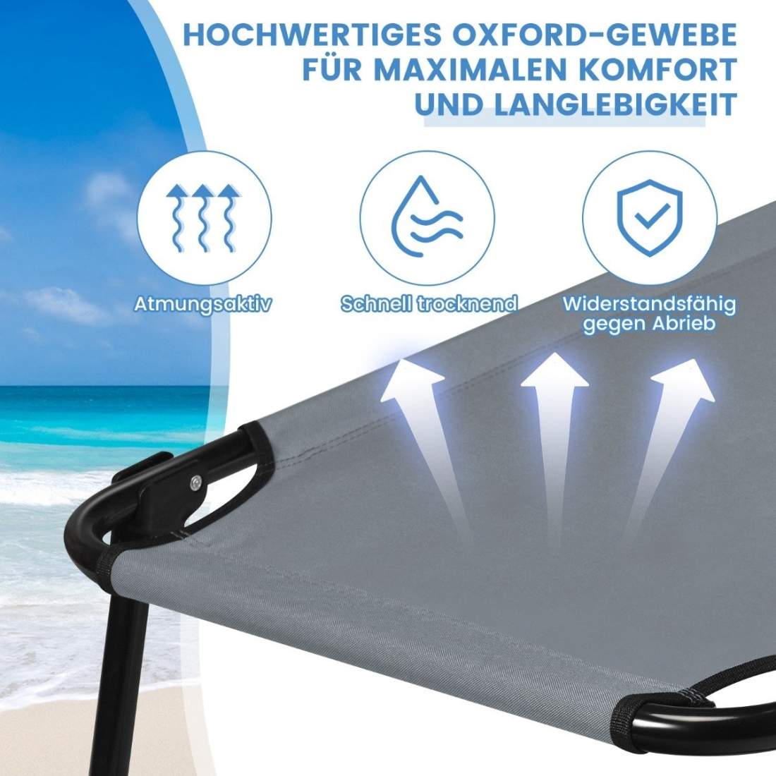 Campsäng campingsäng rymmer upp till 150 kg hopfällbar säng solstol säng camping solstol enkelsäng 191 x 56 x 31cm grå | Hem & Hobby - Hem & Hushåll - Bygg | Pryloteket