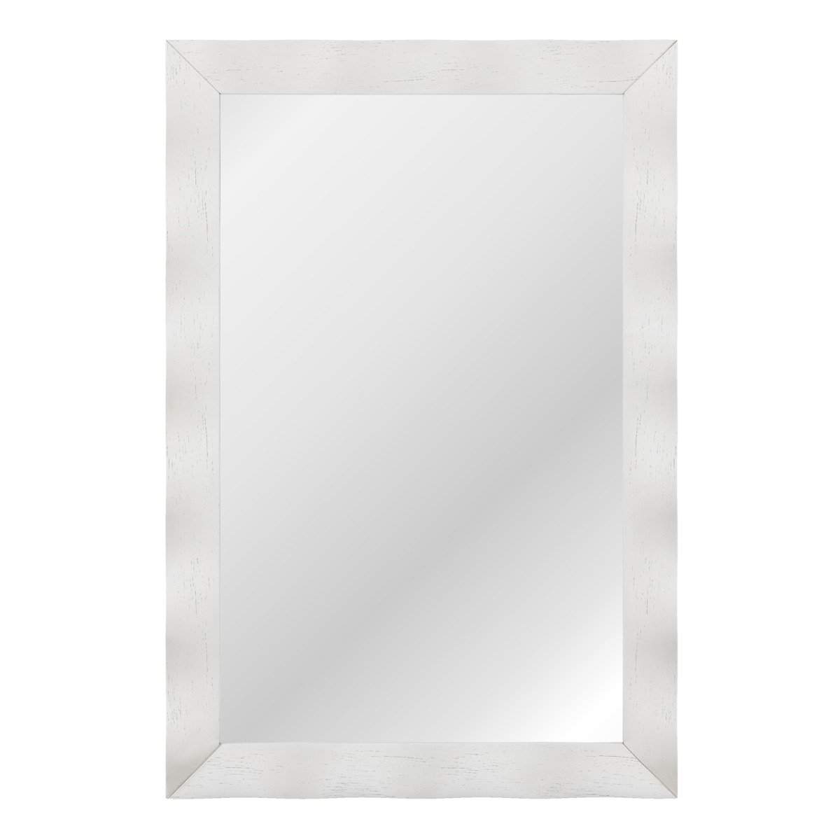 Bondegårdsvægspejl med træramme af gummi Rustikt badeværelsesspejl hvid