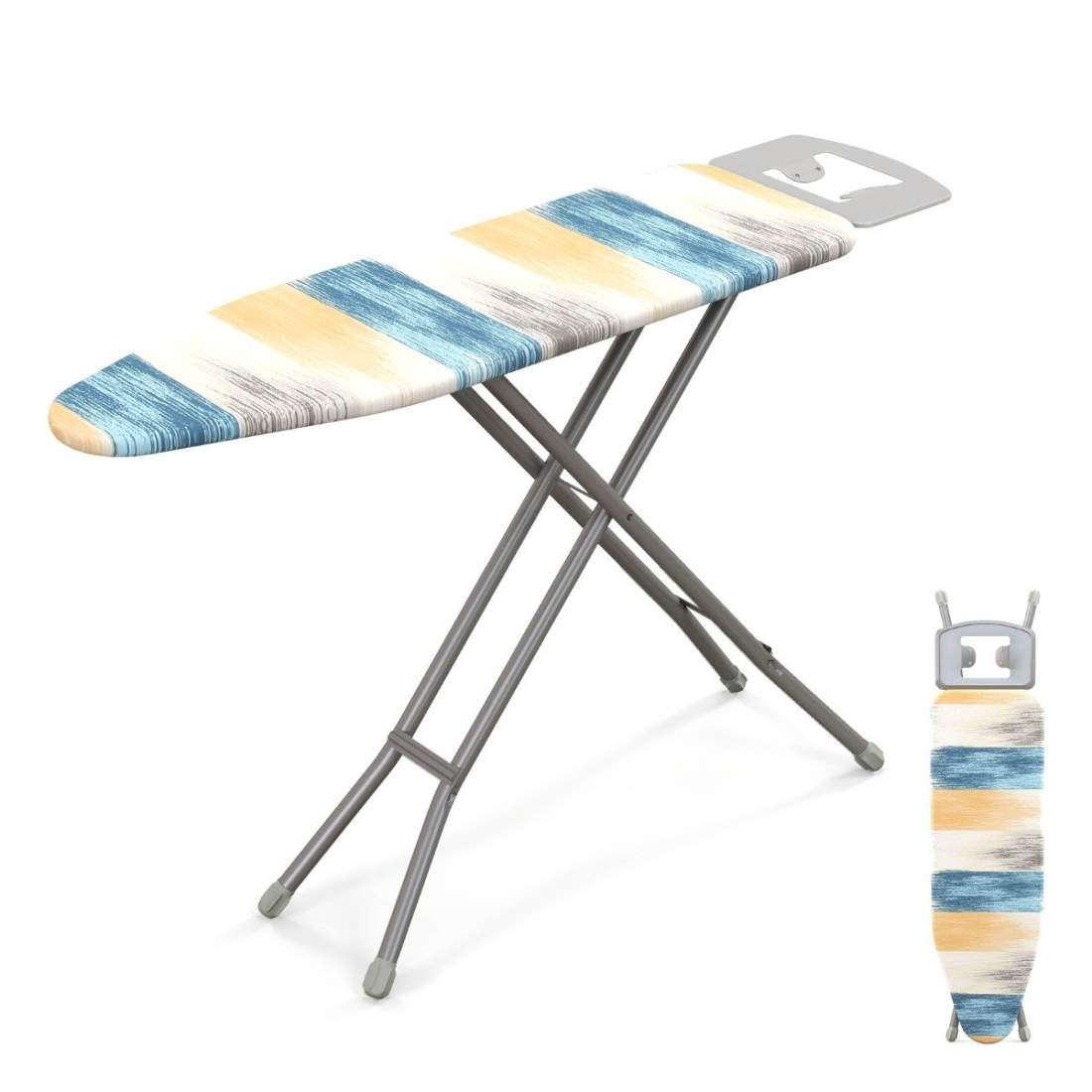 Vikbar strykbräda med strykjärn & Strykbrädan rymmer upp till 30 kg blå och gul M | Hem & Hobby - Hem & Hushåll - Tvätt | Pryloteket