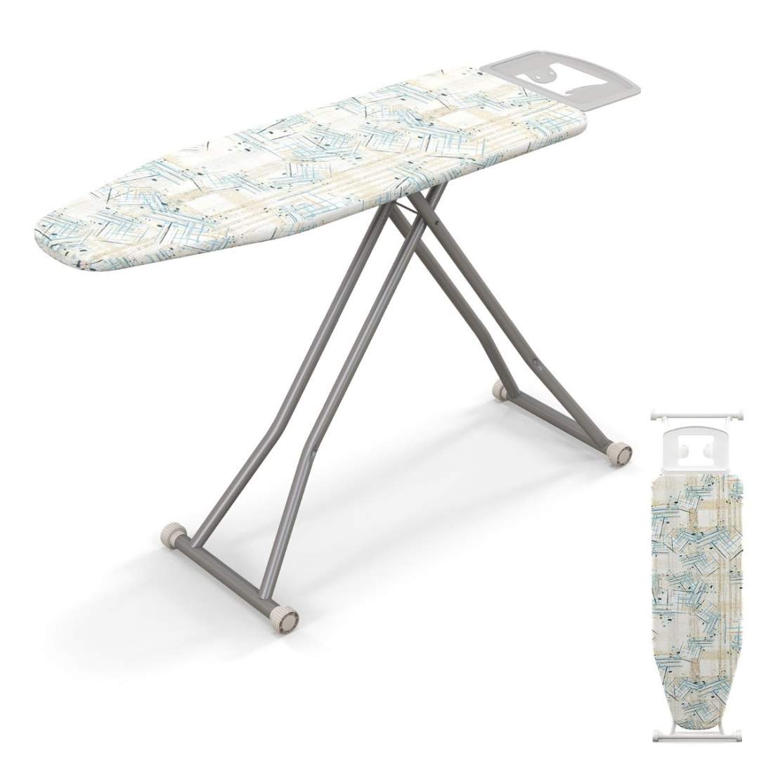 Vikbar strykbräda med strykjärn & 7 Strykbord med justerbar höjd på upp till 30 kg, randigt L | Hem & Hobby - Hem & Hushåll - Tvätt | Pryloteket