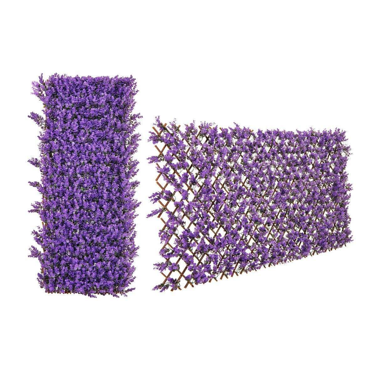 Kunstig Ivy Garden Privacy Screen Plant Væghække med lilla Eucalyptus