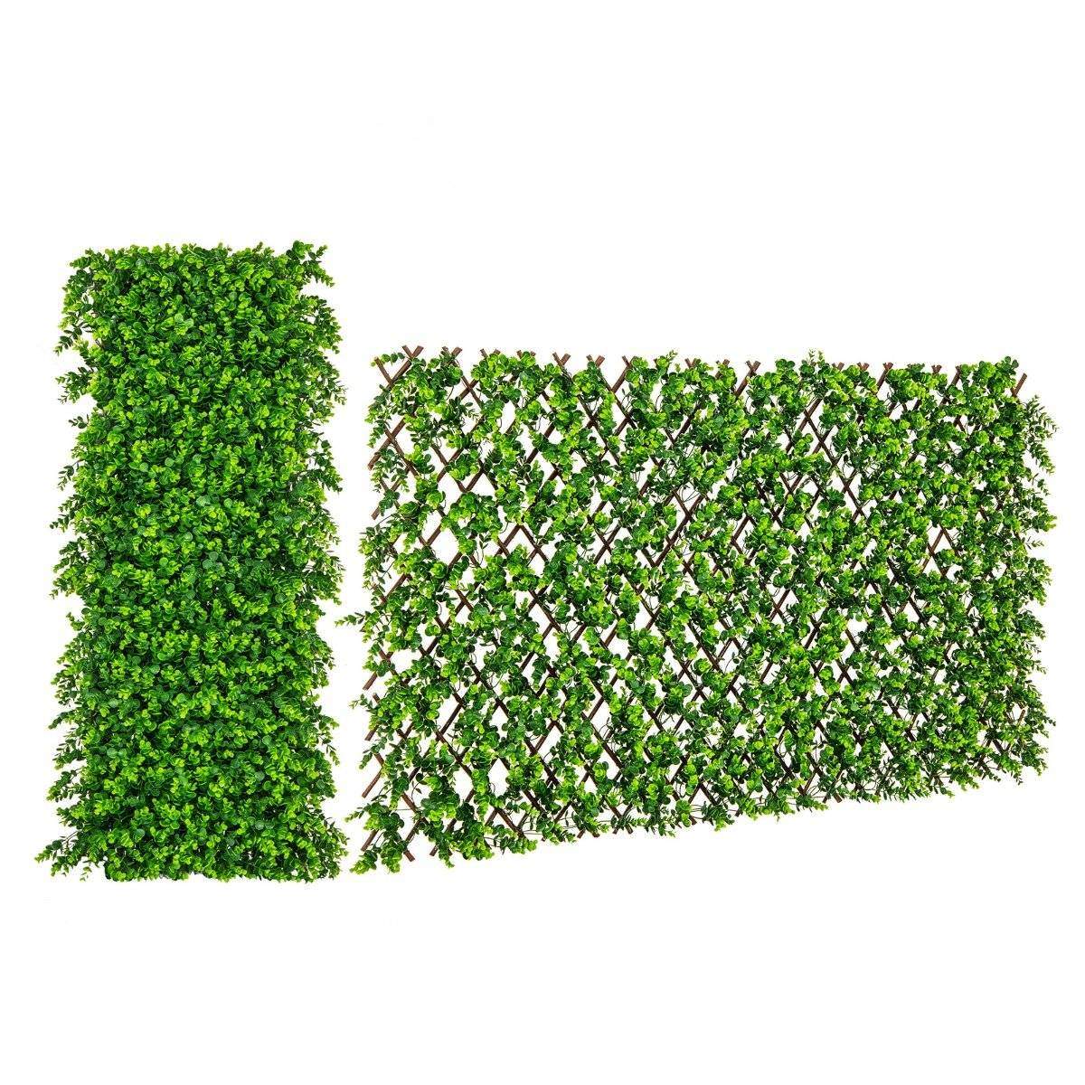Kunstig Ivy Garden Privacy Screen Plant Væghække med Grøn Eucalyptus