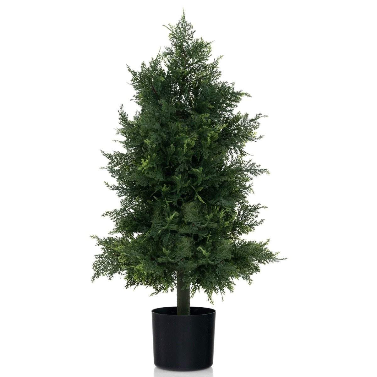 Topiary kunstigt cedertræ med potte- og solafvisende blade fyrretræ