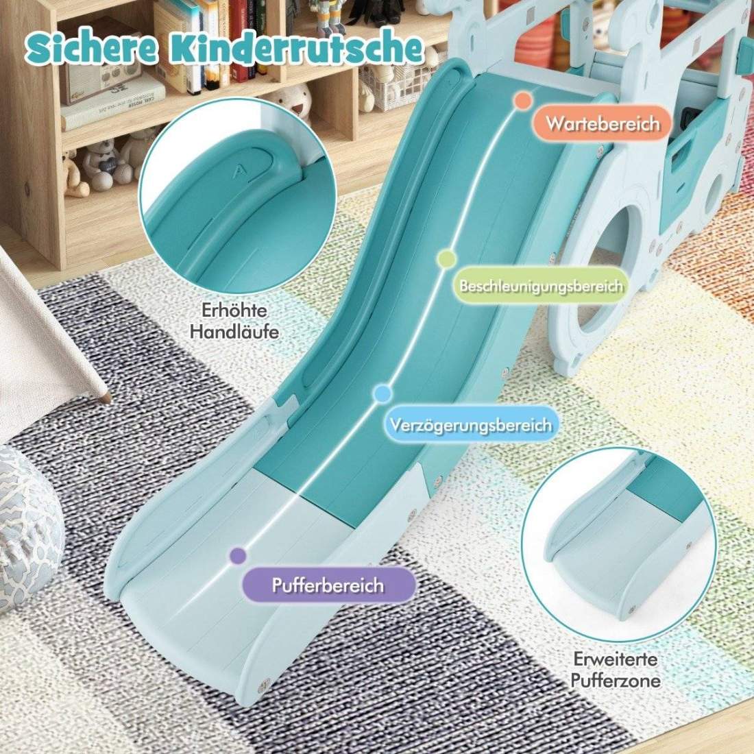 Barnrutschbana 3 i 1 barnrutschbana & bil & tunnelratt med horn för barn från 18 månader blå | Hälsa & Skönhet - Personvård - Vård & Rehabilitering - Hållning | Pryloteket