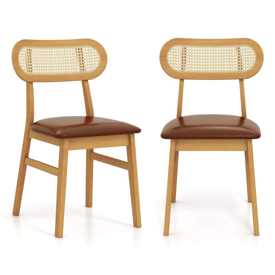 Set med 2 matsalsstolar trästolar i trä med vadderad sits brun | Hem & Hobby - Husdjur - Hund | Pryloteket