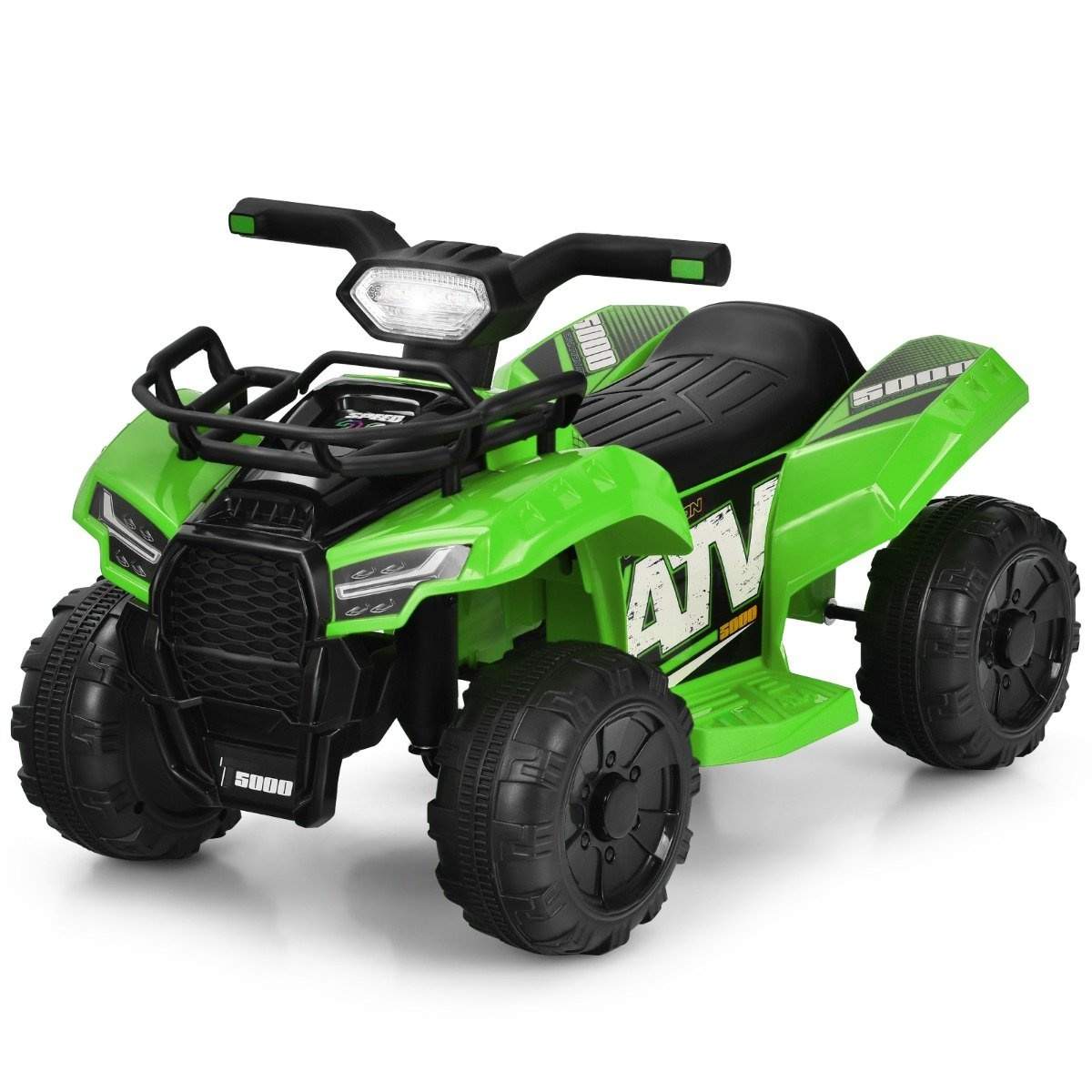 6V elektrisk quad til børn med opbevaringsplads & musik & horn & LED forlygte mini elektrisk quad grøn