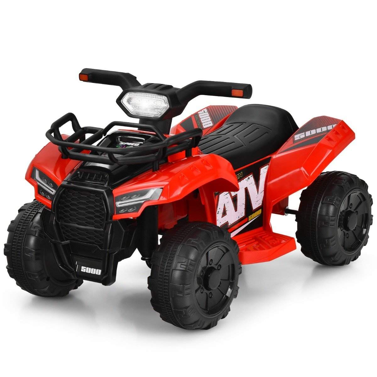 6V elektrisk quad til børn med opbevaringsplads & musik & horn & LED forlygte mini elektrisk quad rød