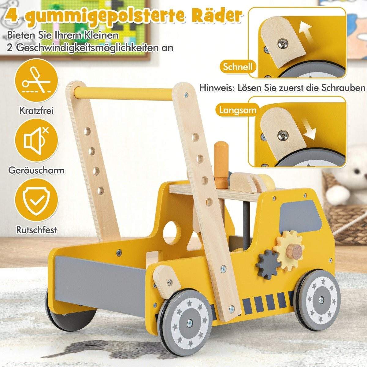2-i-1 Baby Walker i trä med Multi-Activity Center Baby Walker Baby Walker | Elektronik - Kablar & Adaptrar - Adaptrar & Signalomvandlare - Ljud | Pryloteket