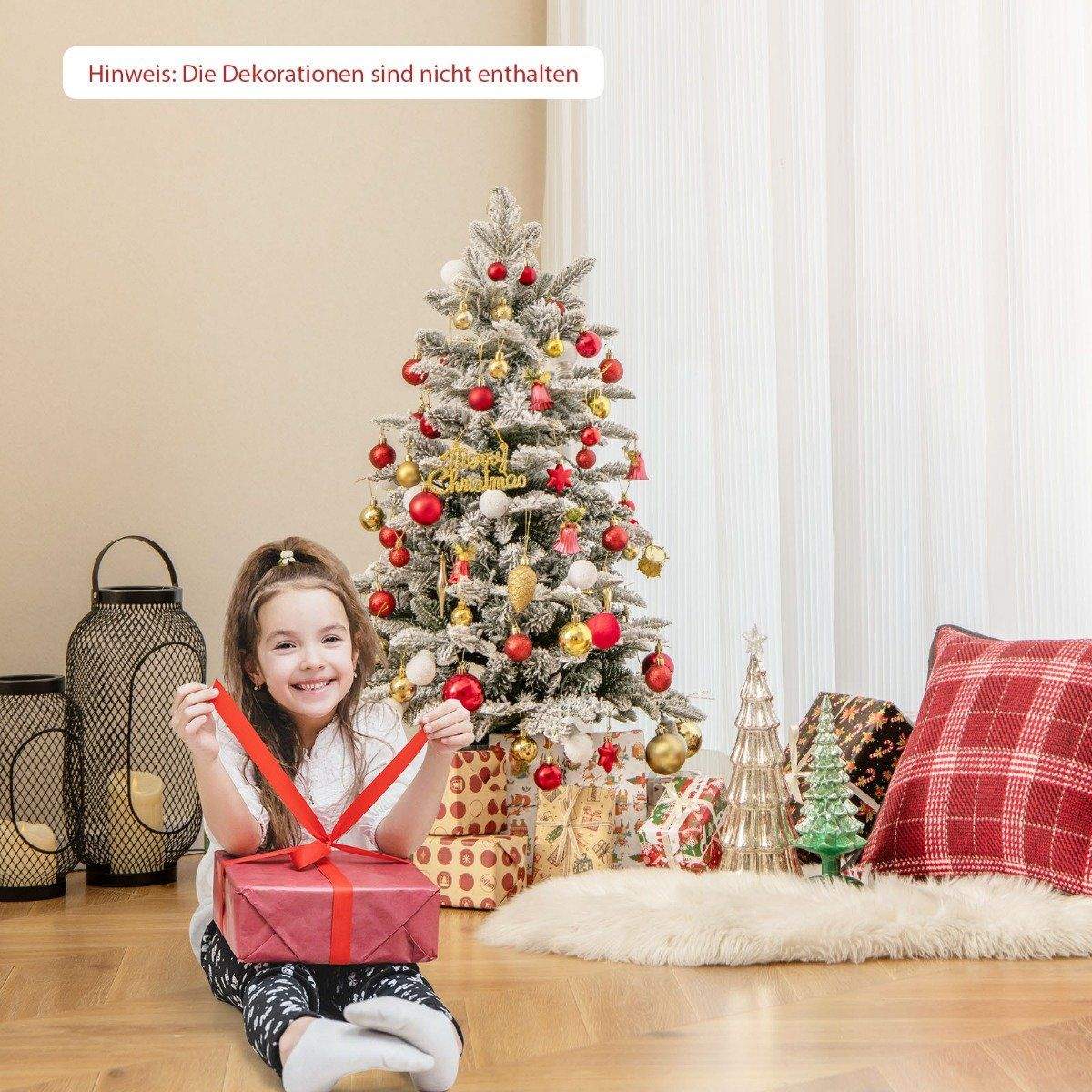 100 cm:n keinotekoinen joulukuusi flokoitu kuusi 80 monivärisellä LED-valolla