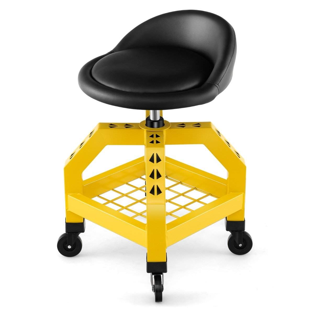Höjdjusterbar verkstadspall 150 kg lastkapacitet med verktygsbricka verkstadsstol gul | Hälsa & Skönhet - Personvård - Vård & Rehabilitering - Hållning | Pryloteket