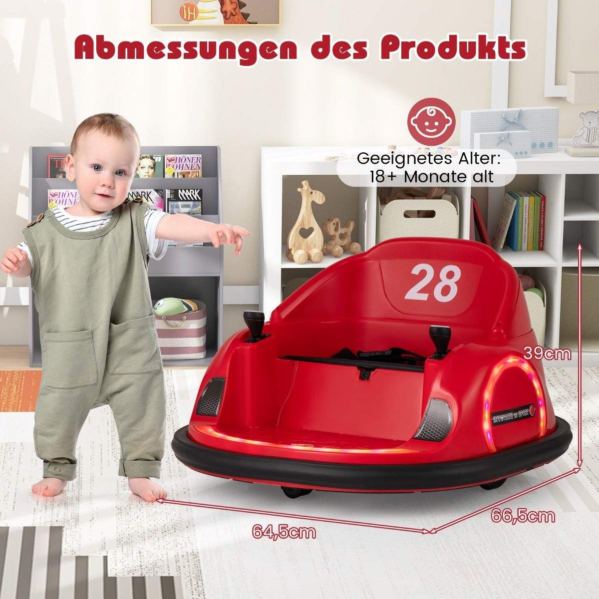 Kofangerbil til børn el-kofangerbil med blinkende LED-lys rødt