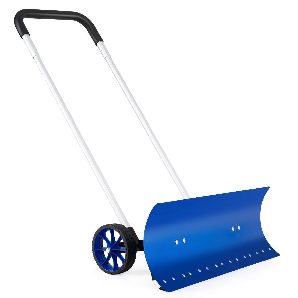 Sneskovl på hjul sneskær 95 cm højdejusterbar snerydder aluminium