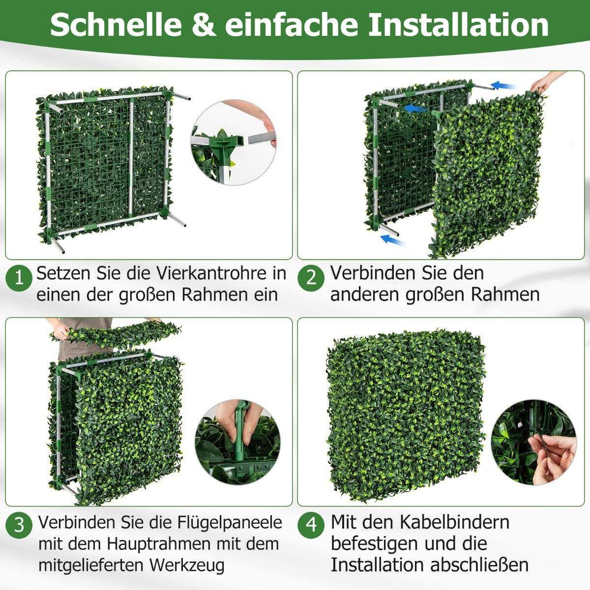 Kunstige plantevæg kunstige planter gulvstående 92 x 38 x 86 cm ideel til indendørs og udendørs