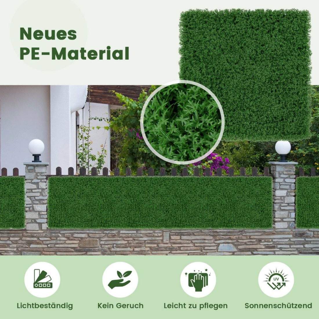 Förpackning med 12 växtväggar 50,5 x 50,5 cm konstgjord mossa vägg anslutbar mörkgrön | Hem & Hobby - Hem & Hushåll - Balkong | Pryloteket