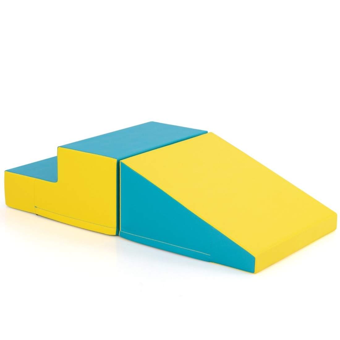 2 st. Byggklossar av skum för barn för att springa runt och klättra. Mjuka byggklossar gul + grön | Hälsa & Skönhet - Personvård - Hygien | Pryloteket