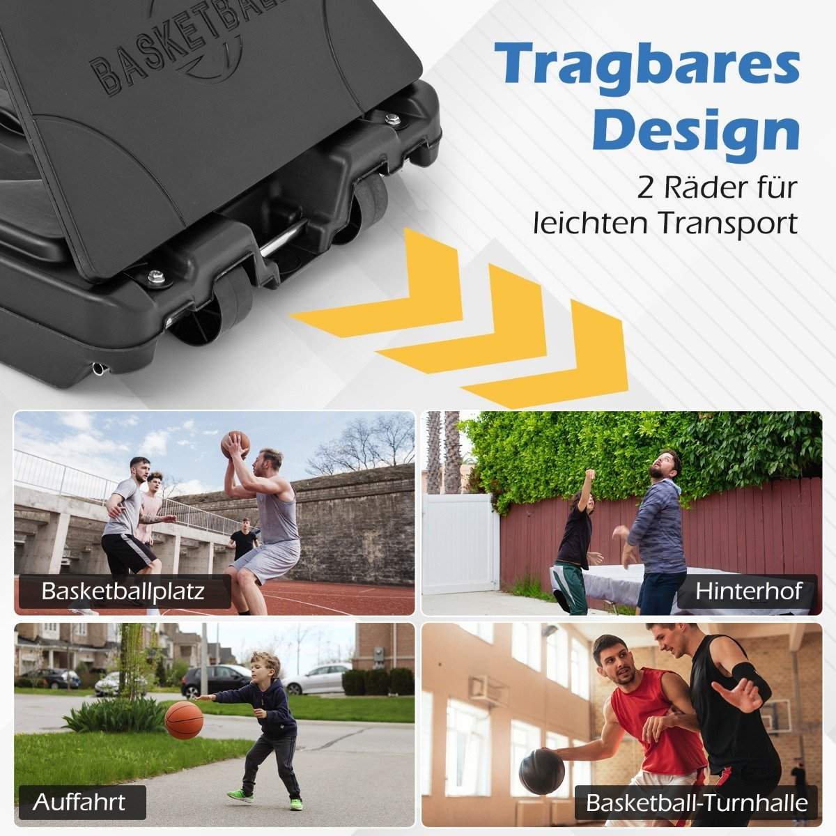 Koripalloteline 150-305 cm korkeussäädettävä koripallokehä ulkona jalustalla