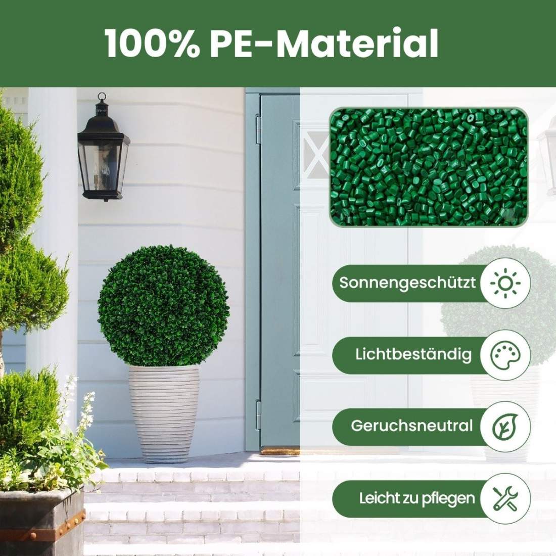 Set med 2 buxbomkulor 52 cm buxbomkulor UV-beständig toppiary konstgjord växt mörkgrön | Hem & Hobby - Hem & Hushåll - Inredning & Dekoration - Krukor | Pryloteket