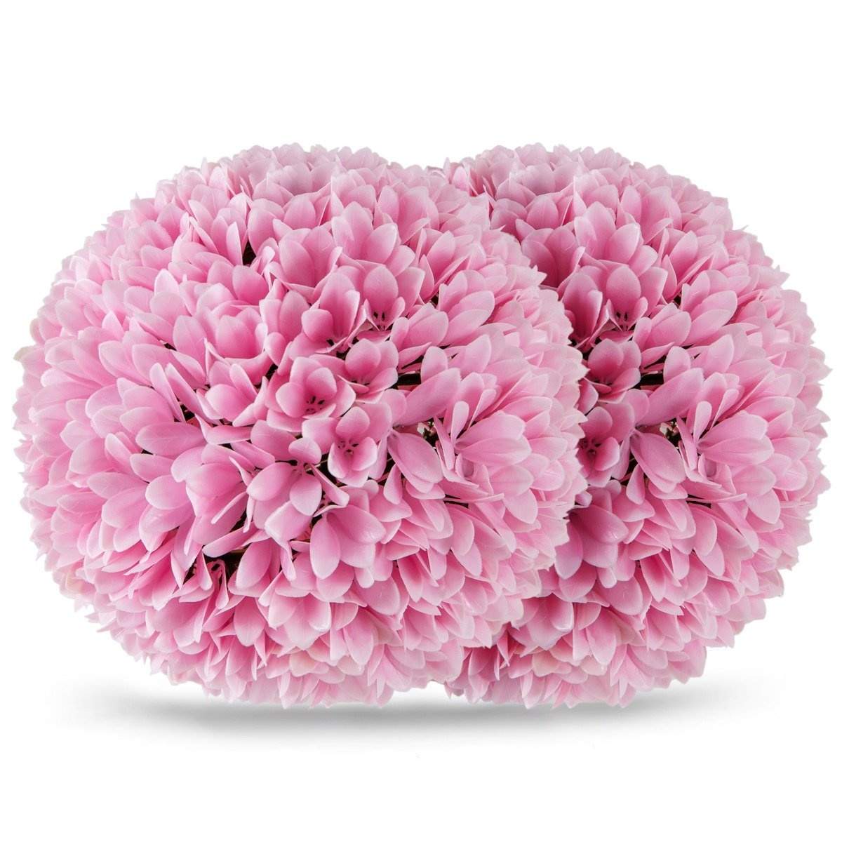 Sæt med 2 buksbomkugler, UV-bestandige dekorative kugler, topiær kunstig plante, dekorativ plante, diameter 28 cm, pink
