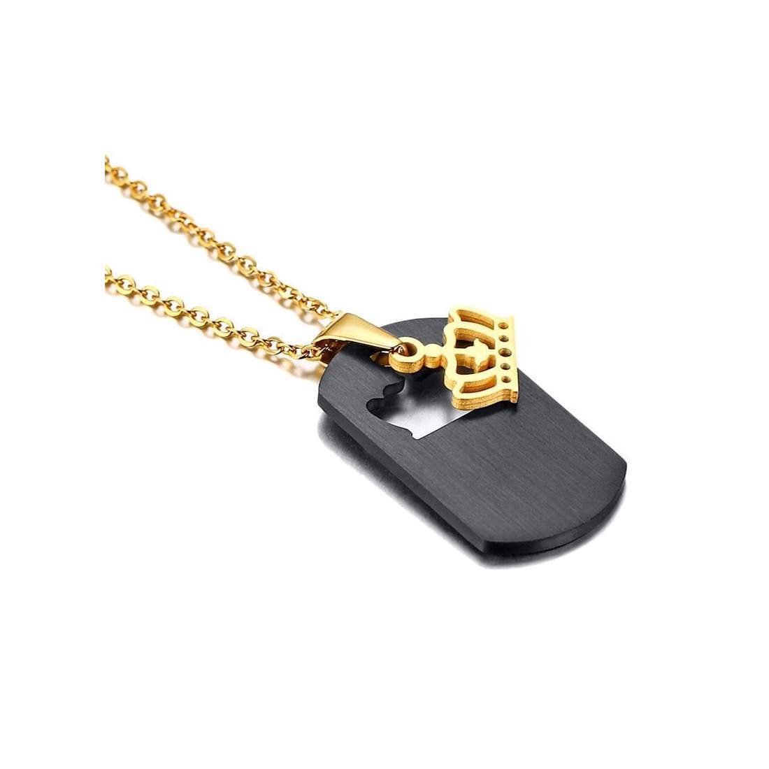 Svart och Guldigt Halsband med Drottningkrona | Mode & Accessoarer - Smycken, Smyckesset & Tillbehör - Halsband | Pryloteket