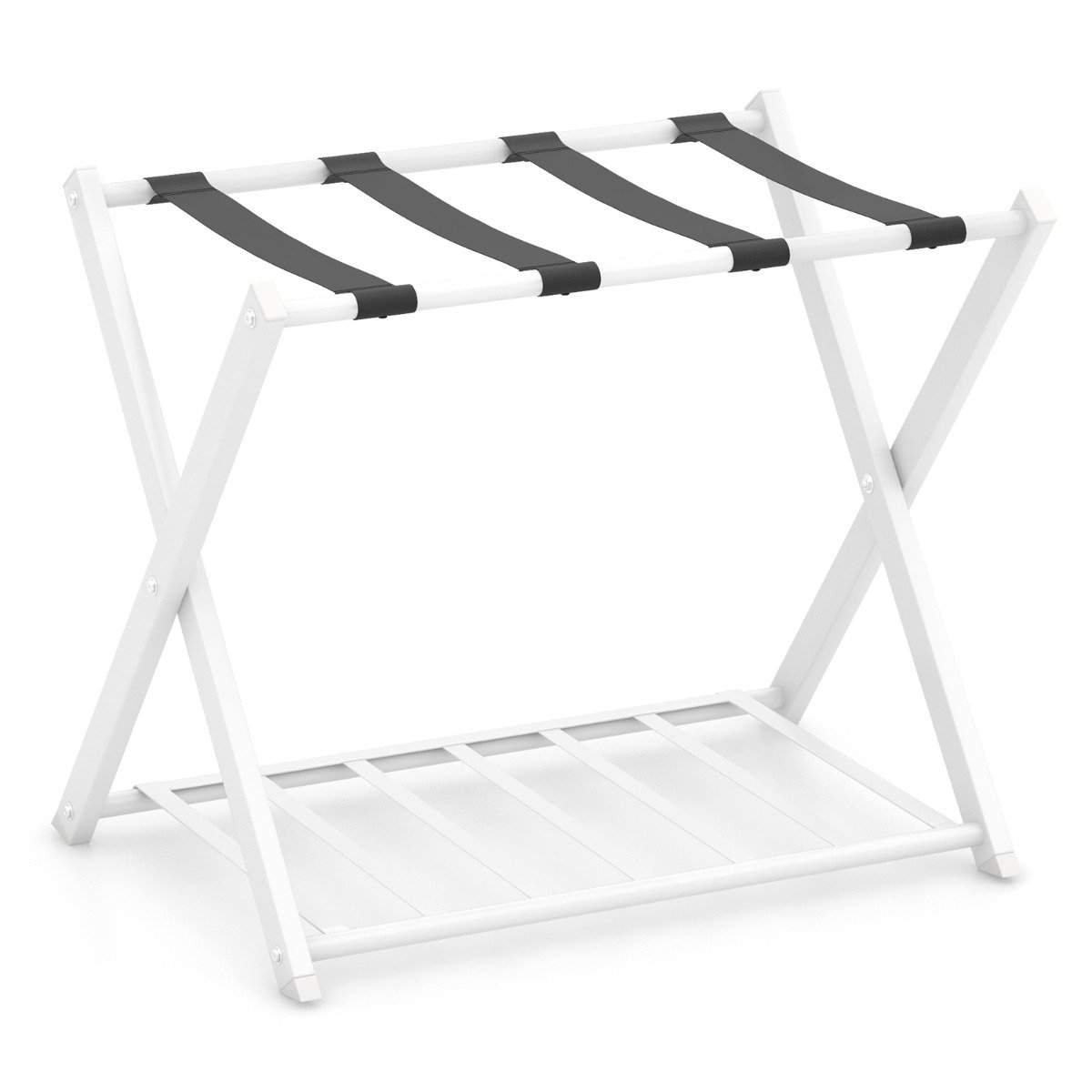 Sammenfoldelig kuffertstativ med 2-lags design bagageholder i metal kuffertstativ kuffertstativ