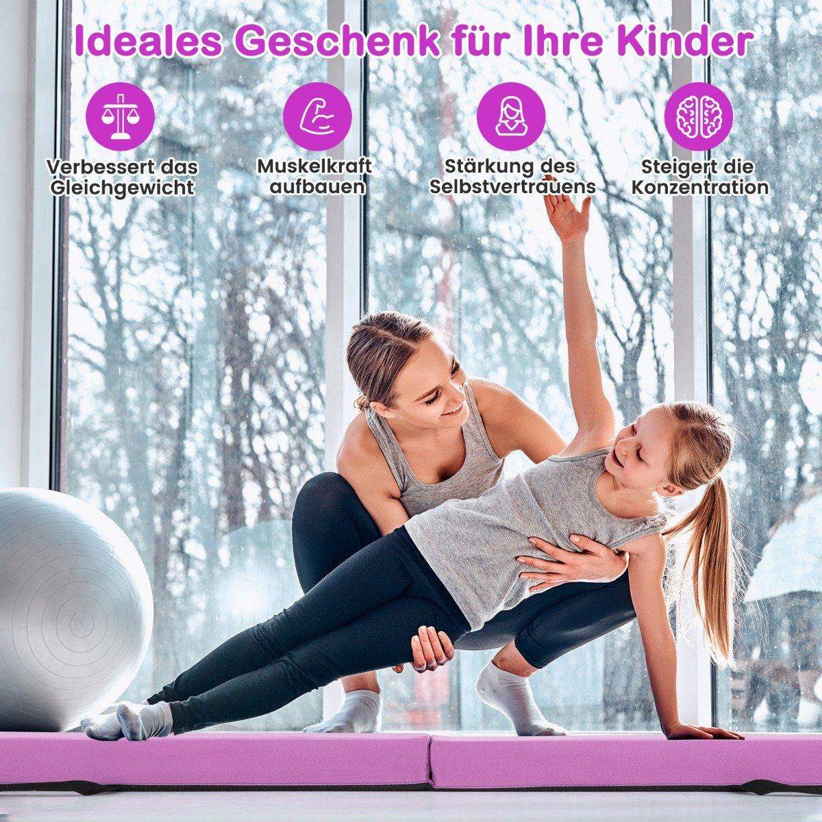 210 cm balancebjælke gymnastikbjælke sammenfoldelig gymnastikbjælke skridsikker balancebjælke op til 73 kg lilla