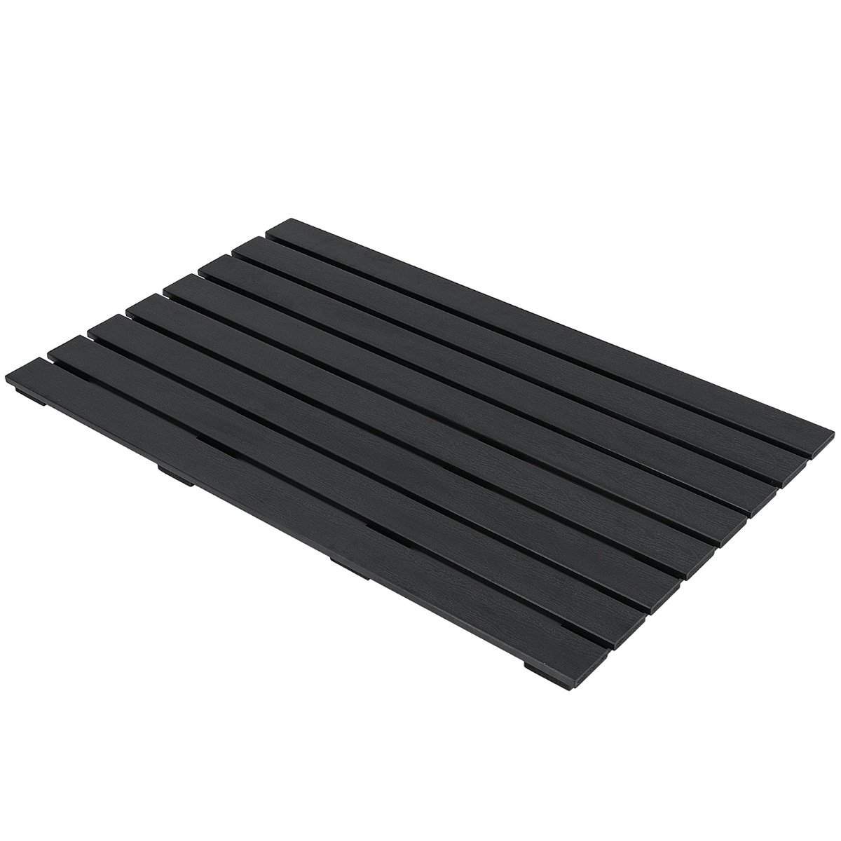 Gulvelement til solbruser WPC gulvplade til havebruser 100 x 60 x 2,5 cm sort