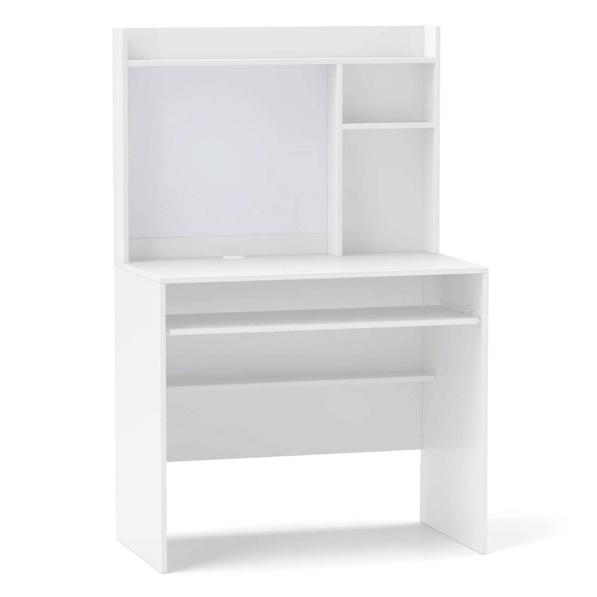 Computer Skrivebord med Magnetisk Pinboard Hjemmekontor Skrivebord Moderne PC Bord Hvid