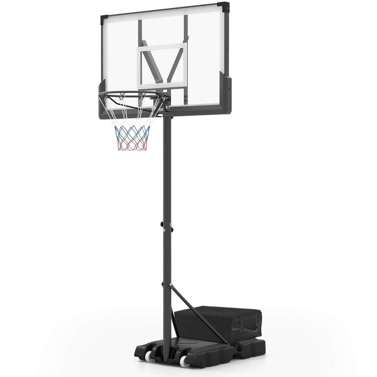 Udendørs basketballkurve med stativ & vægttaske & 2 net basketballstativ