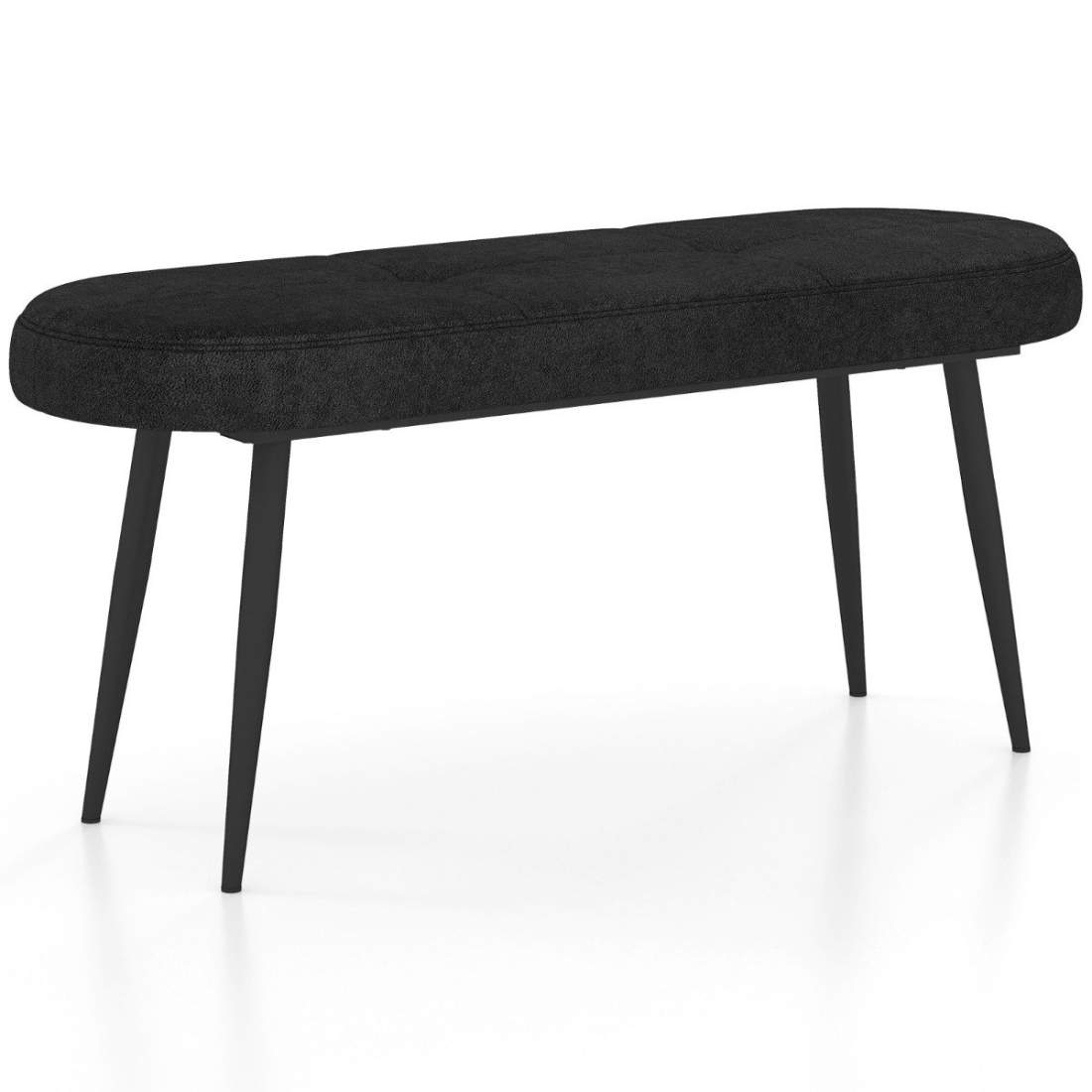 113 cm bänk med kuddar & Metallben klädd bänkpall upp till 300 kg lastkapacitet svart | Hem & Hobby - Hem & Hushåll - Sovrum | Pryloteket