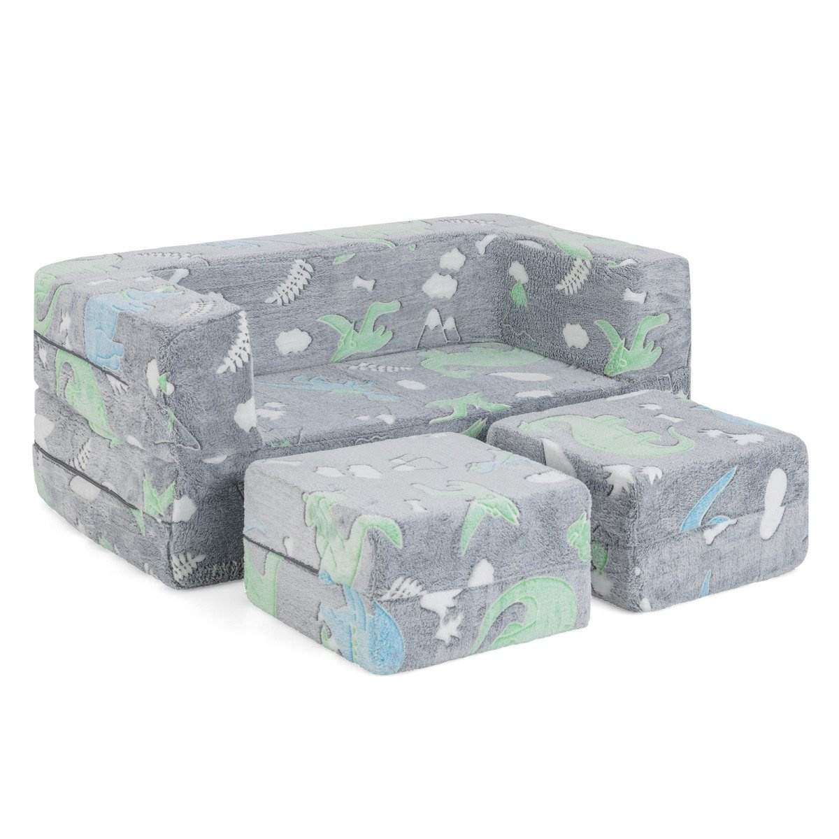 Modulopbygget børnesofa glød i mørket legesofa modulopbygget sofa dinosaur