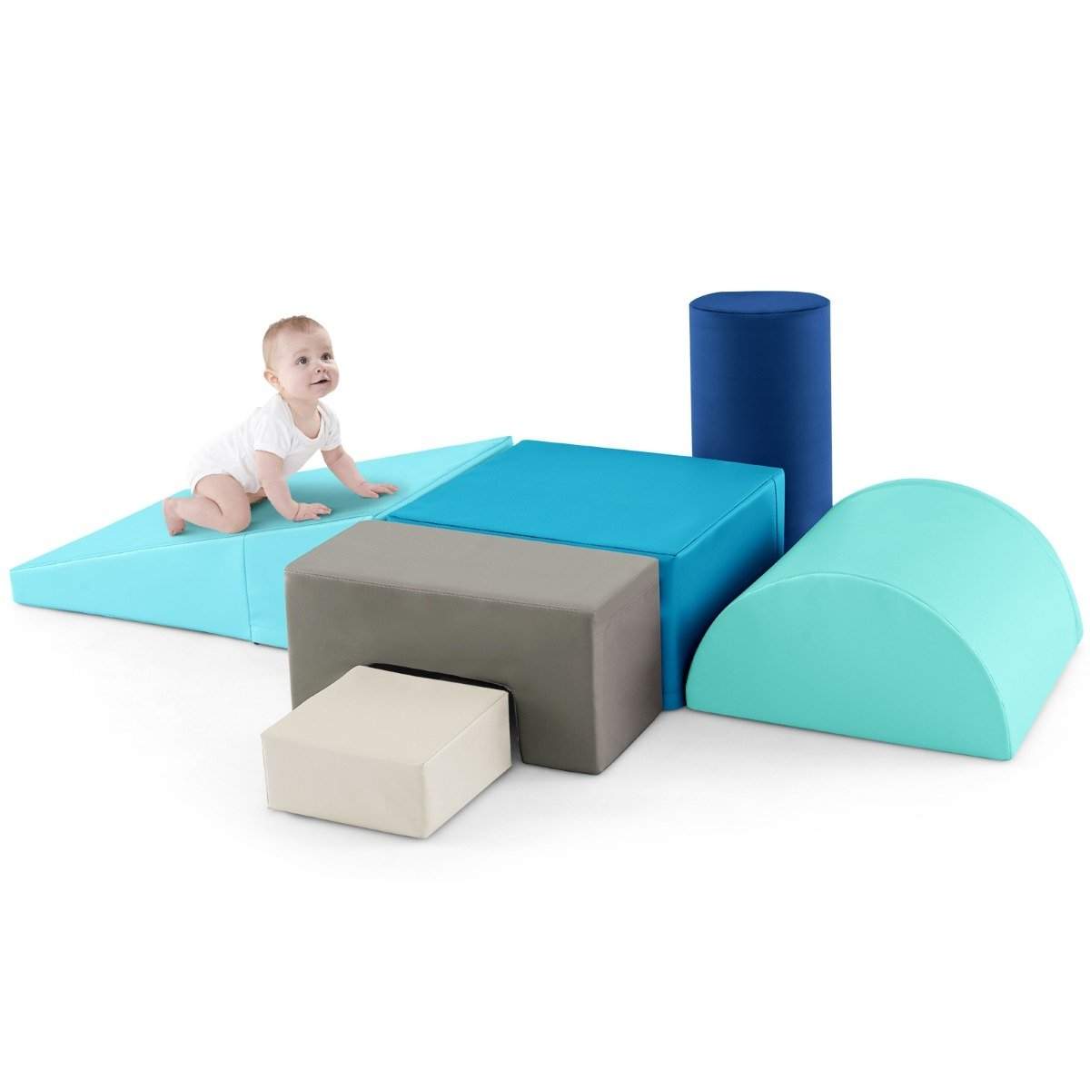 6 st. Byggklossar av skum Gigantiska byggstenar för att springa runt och klättra Mjuka byggstenar av marinblått skum | Hälsa & Skönhet - Personvård - Vård & Rehabilitering - Hållning | Pryloteket