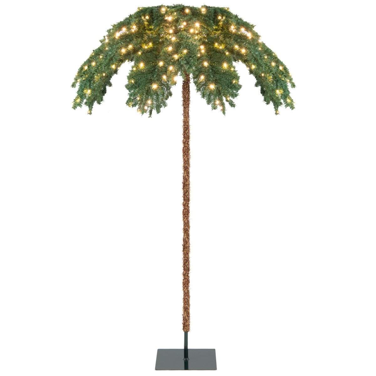 Kunstig tropisk julepalme med 250 varmhvide LED-lys & 813 grenspidser 180 cm