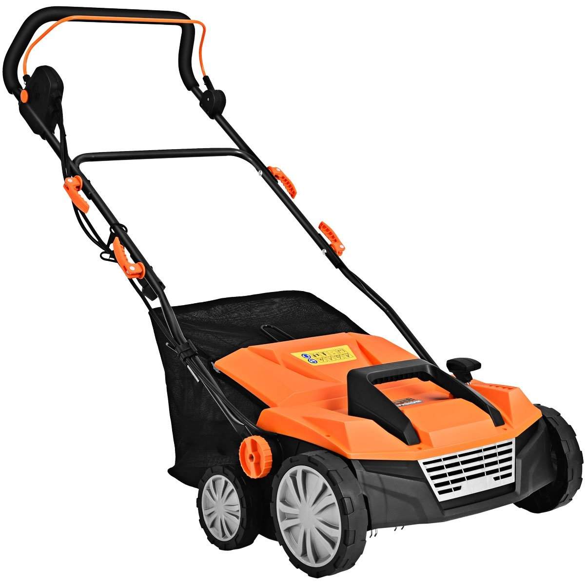 Elektrisk ophugger plænelufter 1800W 2 niveauer arbejdsdybde 67 x 58 x 86 - 104 cm orange
