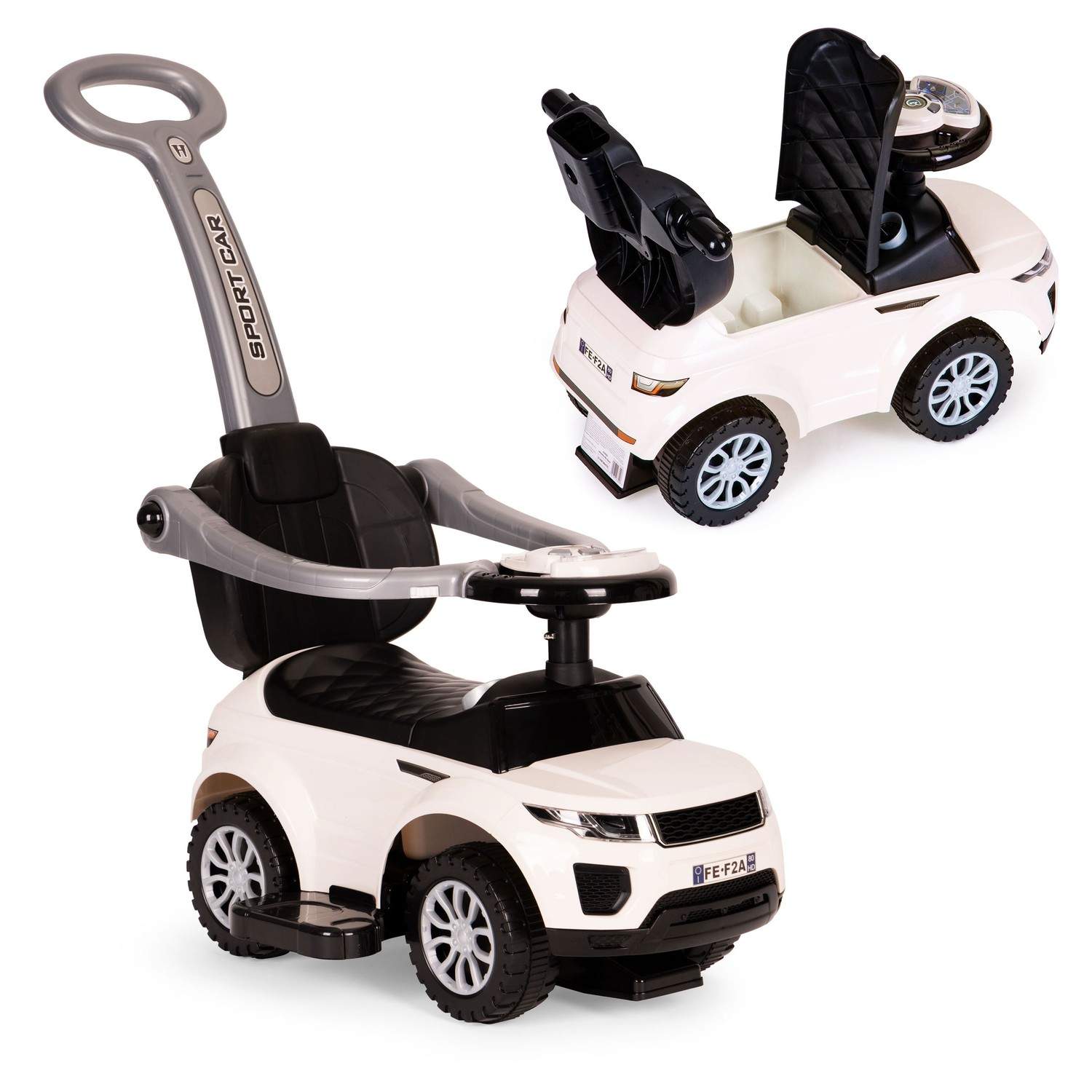 Rider walker pusher 3in1 legetøjsbil super bil hvid