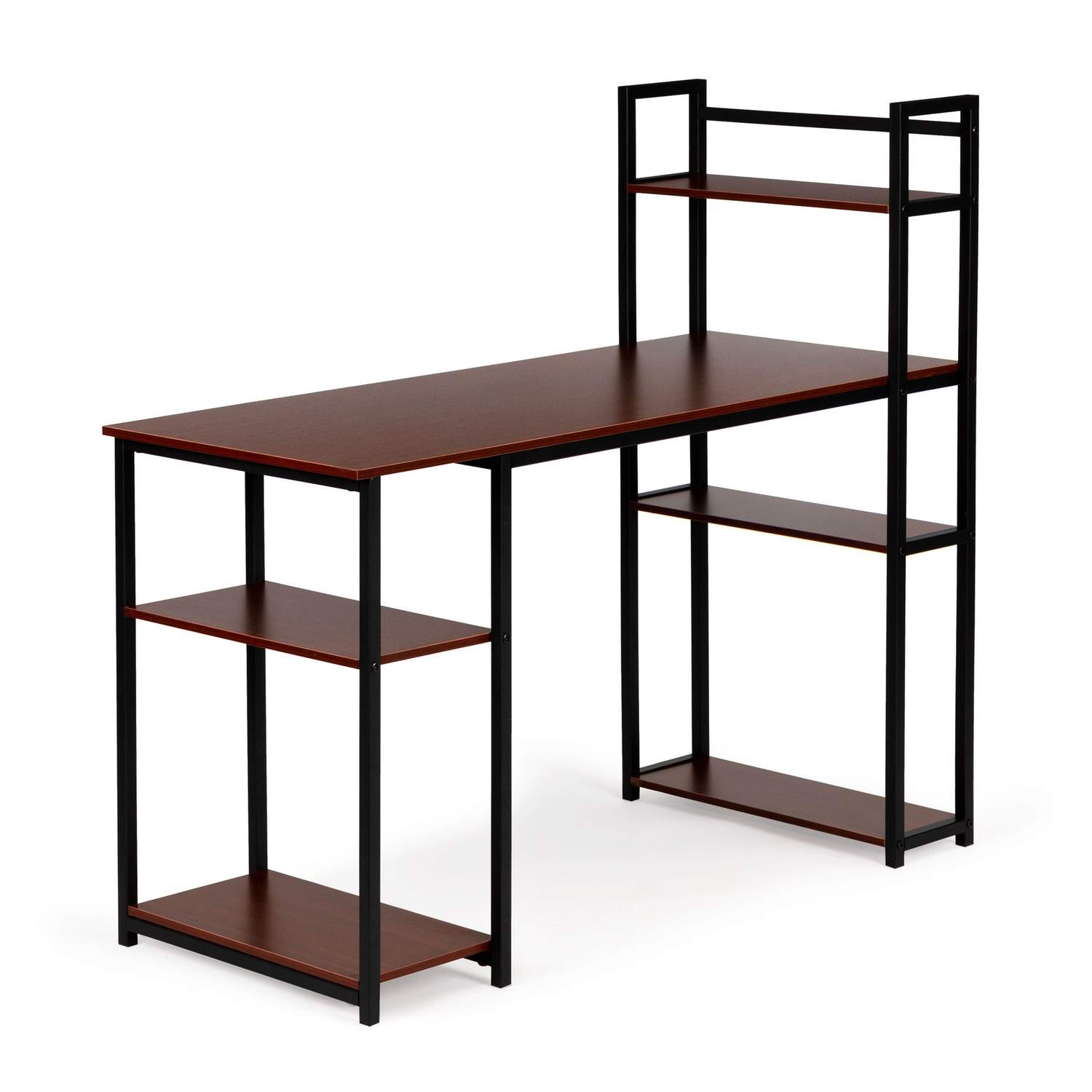 Datorbord loft bordshyllor ljus ek MÖRK BRONS | Hem & Hobby | Pryloteket