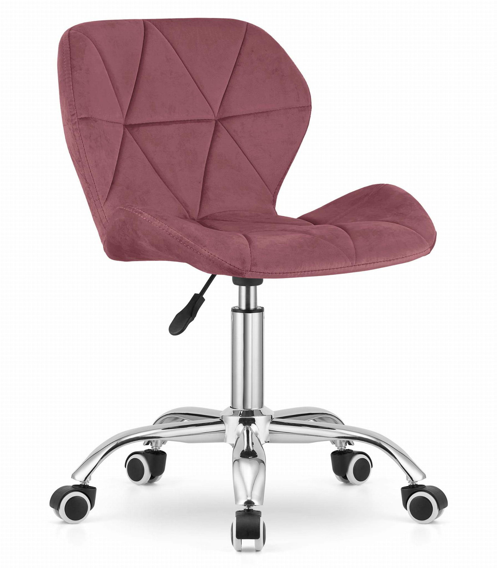 Drejelig kontorstol med bredt ryglæn Velvet Dark Pink