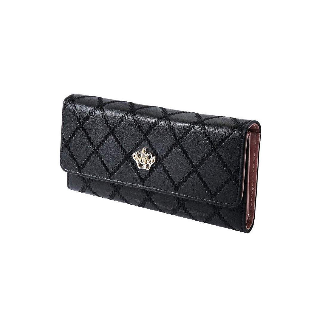Damplånbok med Rutmönster och Guldfärgad Krona | Mode & Accessoarer - Väskor & Plånböcker - Plånböcker & Passfodral | Pryloteket
