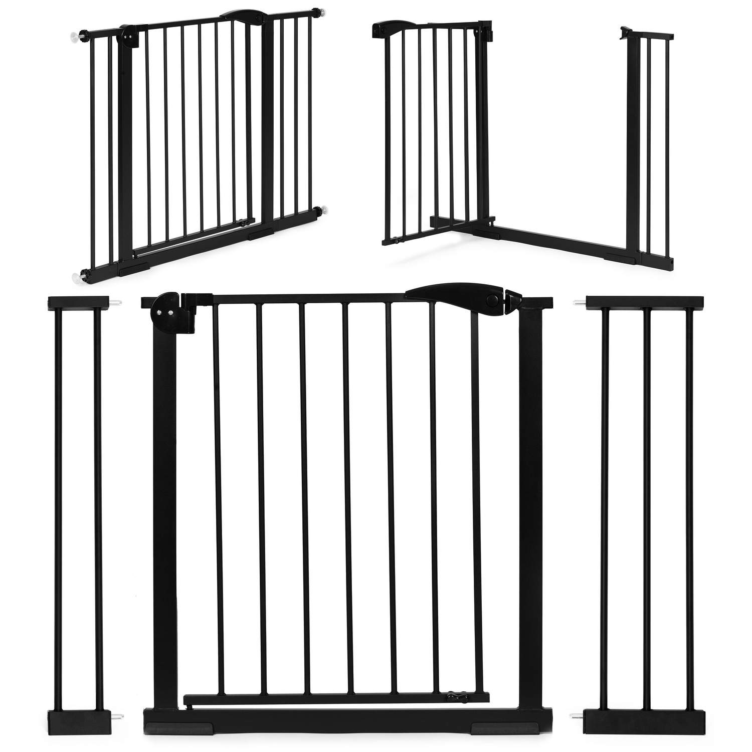 Sikkerhedslåge, 74-105 cm, til trapper og døre, stål, ekstra paneler, sort, ECOTOYS